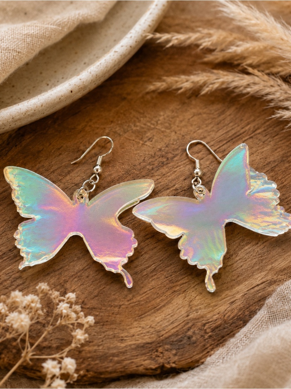 Iridescent Butterfly Dangle Earrings‎
